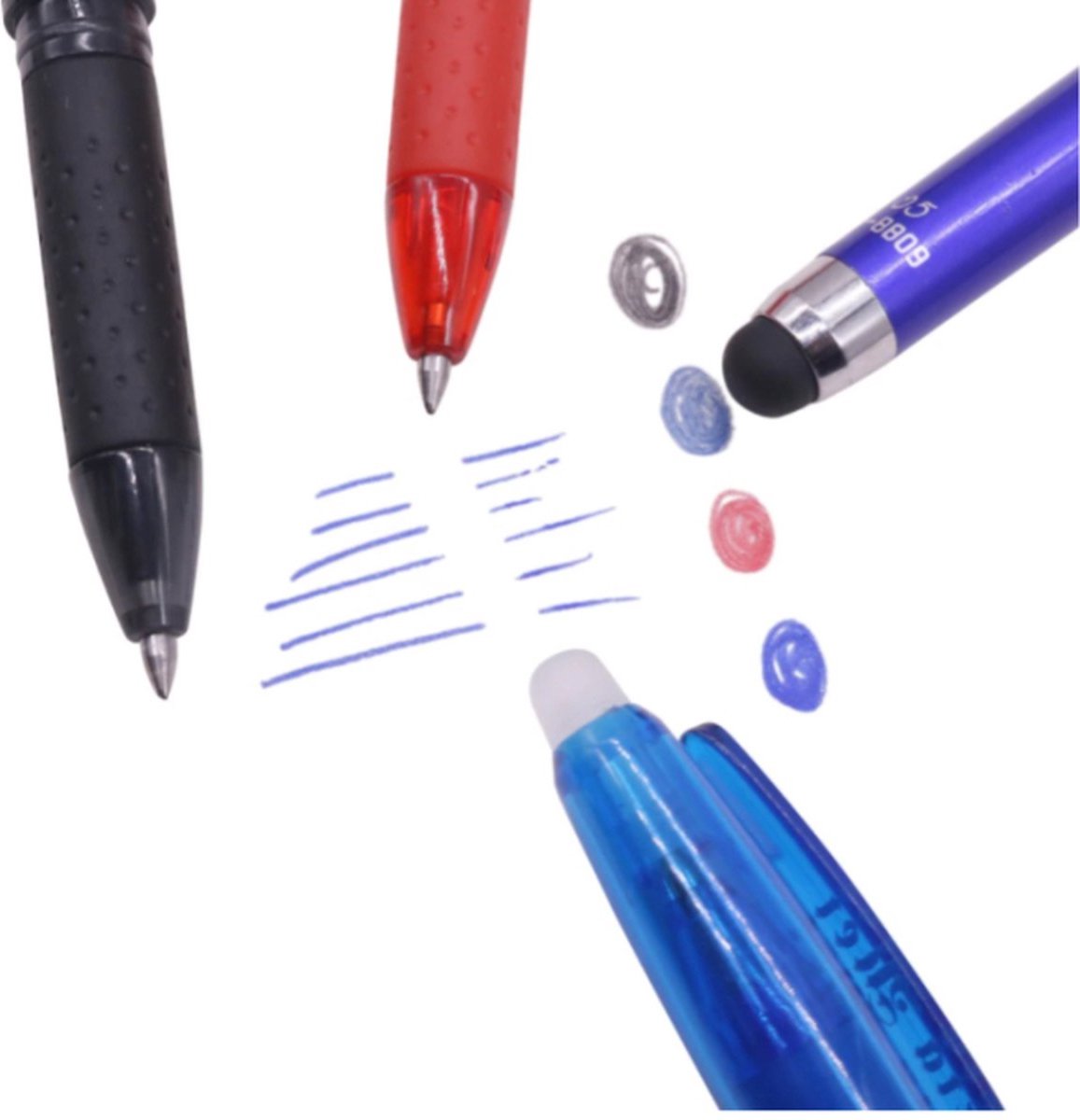 Vicloon 0.5 mm Erasable Gel Pens Extendable Rollerball Pen with Refills, Suitable for Children and Adults, Sketching, Drawing, School and Office, Pack of 6 (Peach