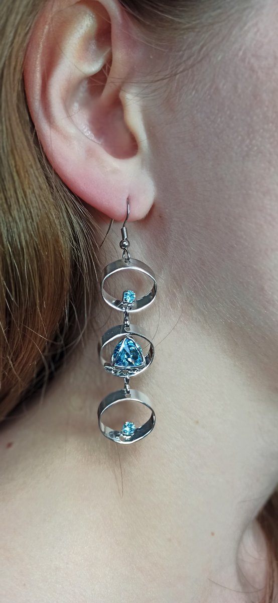 MELODY Oorbellen Handgemaakt -Lengte 6 cm Ø 15 mm- Italiaans design met SWAROVSKI ELEMENTS™ - Juweel gemaakt van gerhodineerd materiaal.