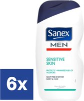 Sanex Men Sensitive Gel Douche - 6 x 250 ml