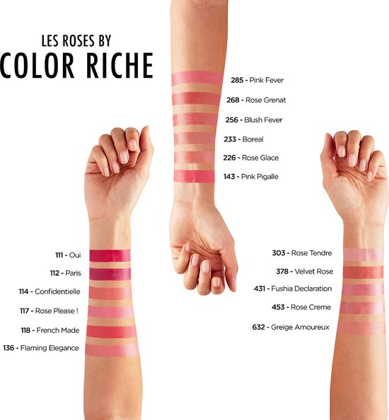 L’Oréal Paris Color Riche Satin Lipstick - Verzorgende, Lippenstift Verrijkt met Arganolie - 303 Rose Tendre - Roze - 4,54 gr - L’Oréal Paris