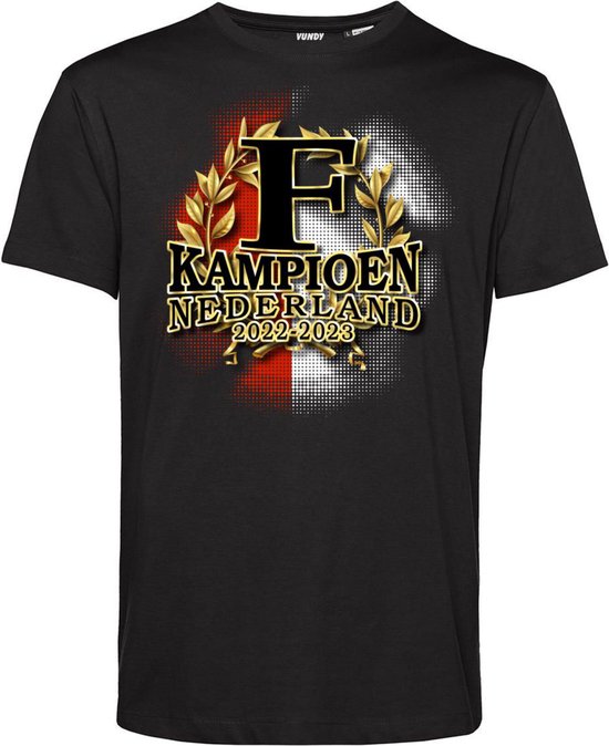 Foto: T shirt kampioen nederland 2022 2023 rotterdam supporter shirt kampioen kampioensshirt zwart maat 3xl