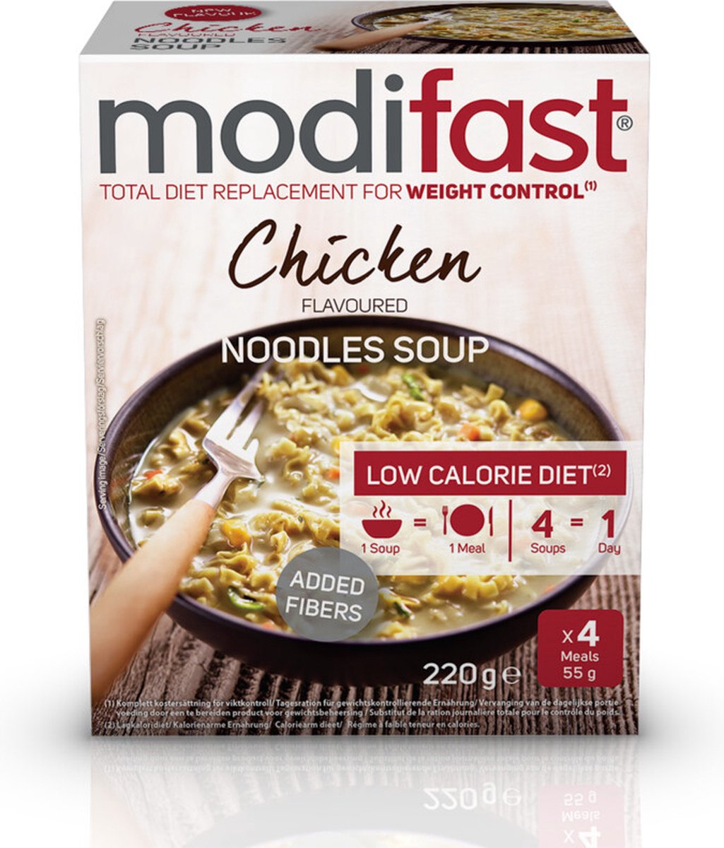 Goedkoopste Modifast Intensive Noodles Soep Chicken - 3 x 220 gr - Voordeelverpakking