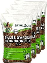 Famiflora Hydro-granulés 40L (4x10 L) - Couvre-sol décoratif - Inhibiteur naturel de mauvaises herbes - Convient pour la culture hydroponique