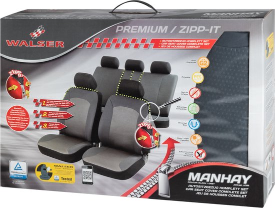 Protection de siège de voiture Manhay avec fermeture Zipper ZIPP-IT Housse  de siège de