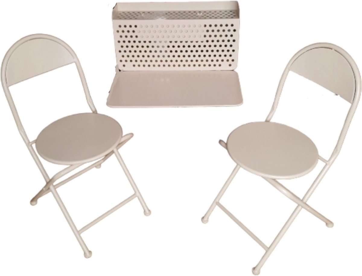 Mica Decorations Torre Balkonset - Set van 3 - Metaal , Oud roze-inklapbare