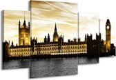 Peinture sur toile Londres | Jaune, noir, blanc | 160x90cm 4 Liège