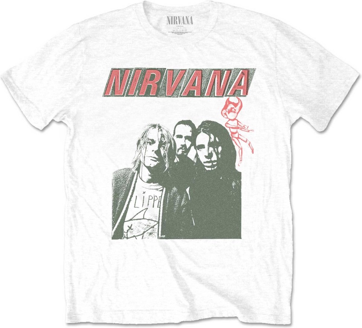 Nirvana - Flipper Heren T-shirt - M - Wit