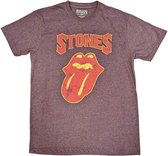 The Rolling Stones - Gothic Text Heren T-shirt - 2XL - Bruin