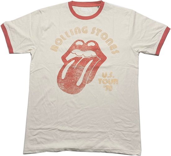 The Rolling Stones Heren Tshirt US Tour '78 Creme