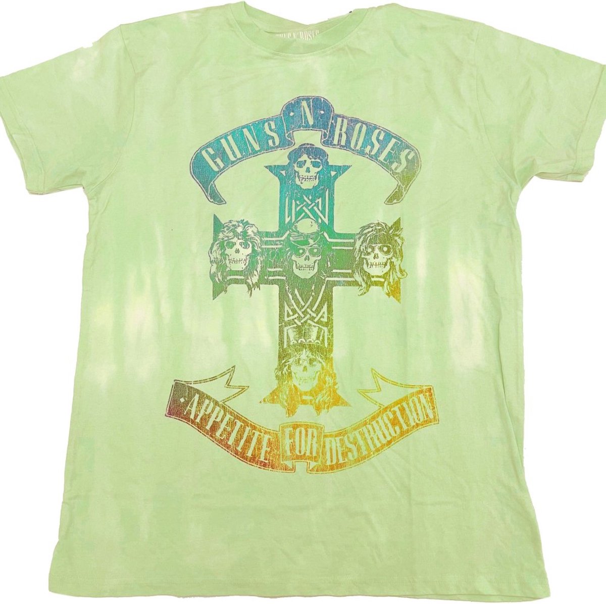 Guns N' Roses - Gradient Use Your Illusion Tour Heren T-shirt - M - Groen