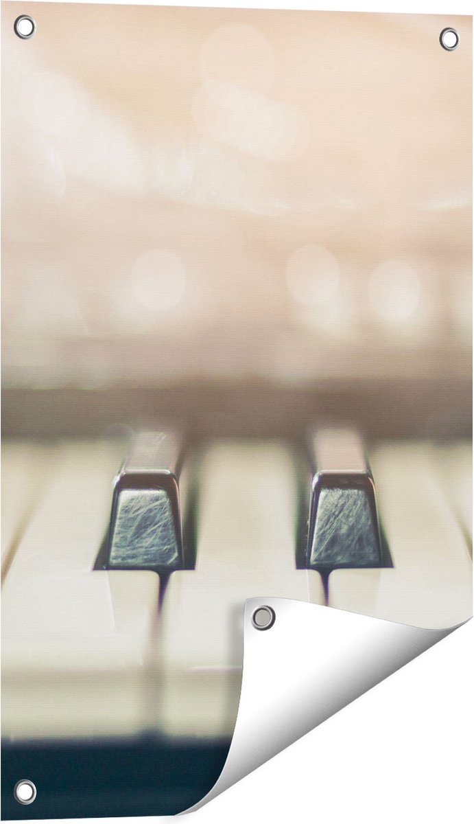 Gards Tuinposter Piano Toetsenbord - 40x60 cm - Tuindoek - Tuindecoratie - Wanddecoratie buiten - Tuinschilderij Multikleur
