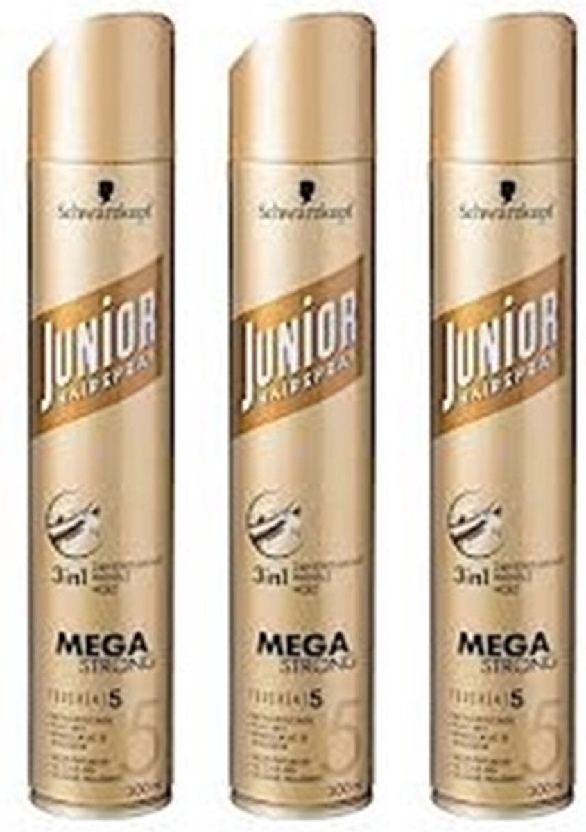 JUNIOR Hairspray - Mega Strong N°5 - 3 x 300 ml