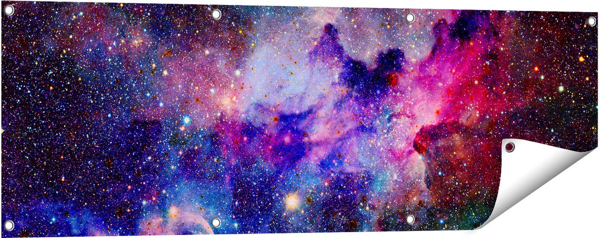 Gards Tuinposter Sterrenstelsel in de Ruimte - 120x40 cm - Tuindoek - Tuindecoratie - Wanddecoratie buiten - Tuinschilderij Multikleur