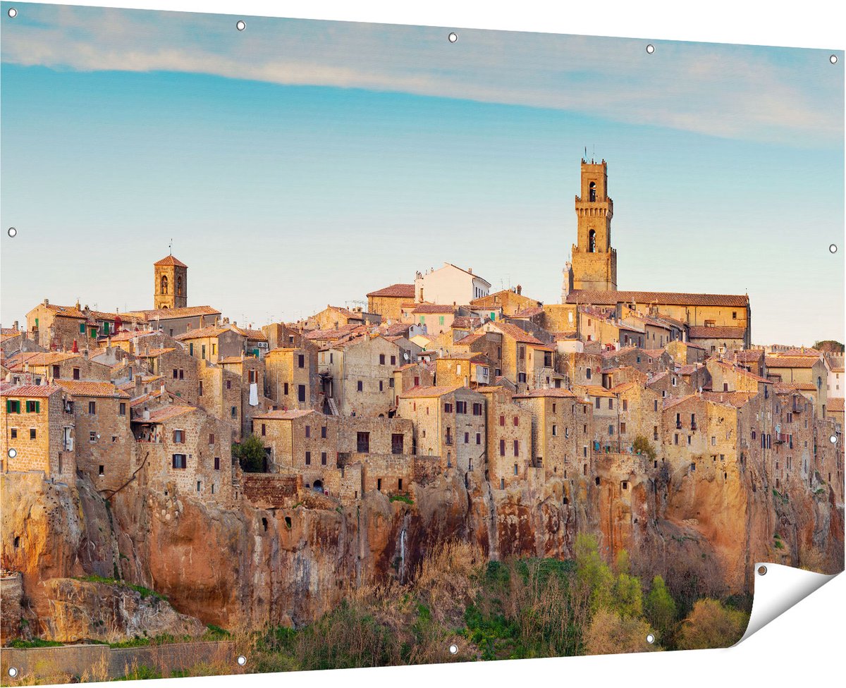 Gards Tuinposter Oude Stad in Toscane, Itali� - 180x120 cm - Tuindoek - Tuindecoratie - Wanddecoratie buiten - Tuinschilderij Multikleur
