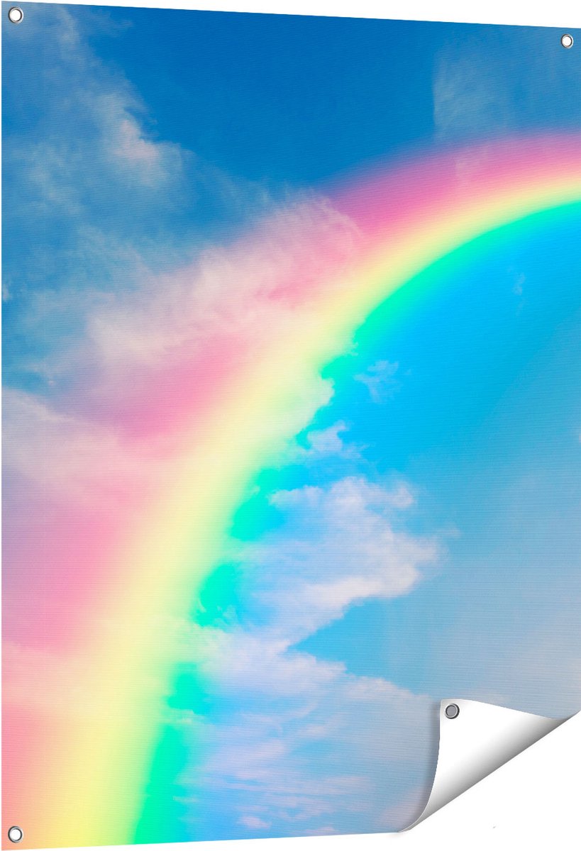 Gards Tuinposter Regenboog - 80x100 cm - Tuindoek - Tuindecoratie - Wanddecoratie buiten - Tuinschilderij Multikleur