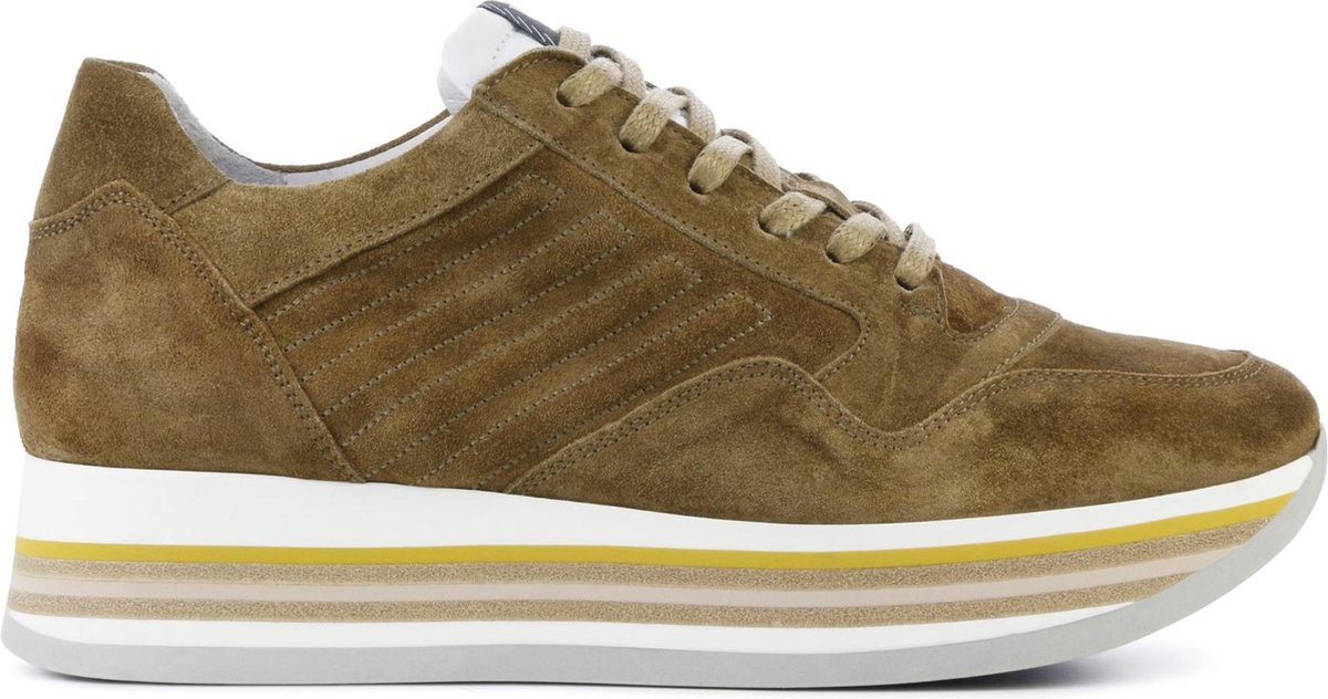 VIA VAI Vrouwen Suède Lage sneakers / Damesschoenen 5209036 sue - Cognac - Maat  38 | bol.com