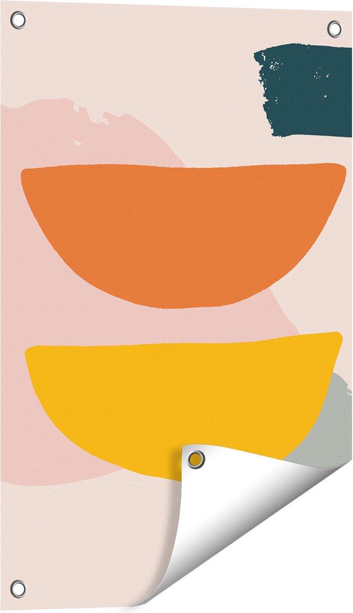 Gards Tuinposter Abstracte Kunst in Scandinavische Stijl - 40x60 cm - Tuindoek - Tuindecoratie - Wanddecoratie buiten - Tuinschilderij Multikleur