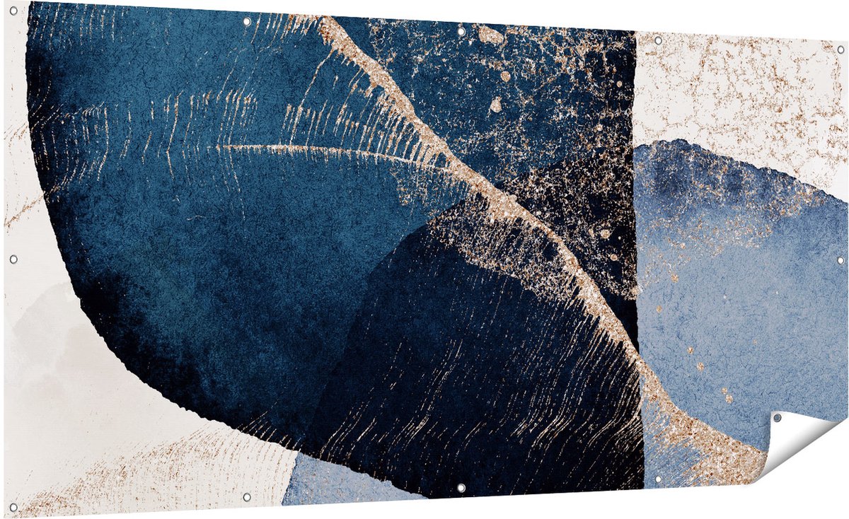 Gards Tuinposter Abstracte Kunst - Marmer met Gloed - 200x100 cm - Tuindoek - Tuindecoratie - Wanddecoratie buiten - Tuinschilderij Multikleur