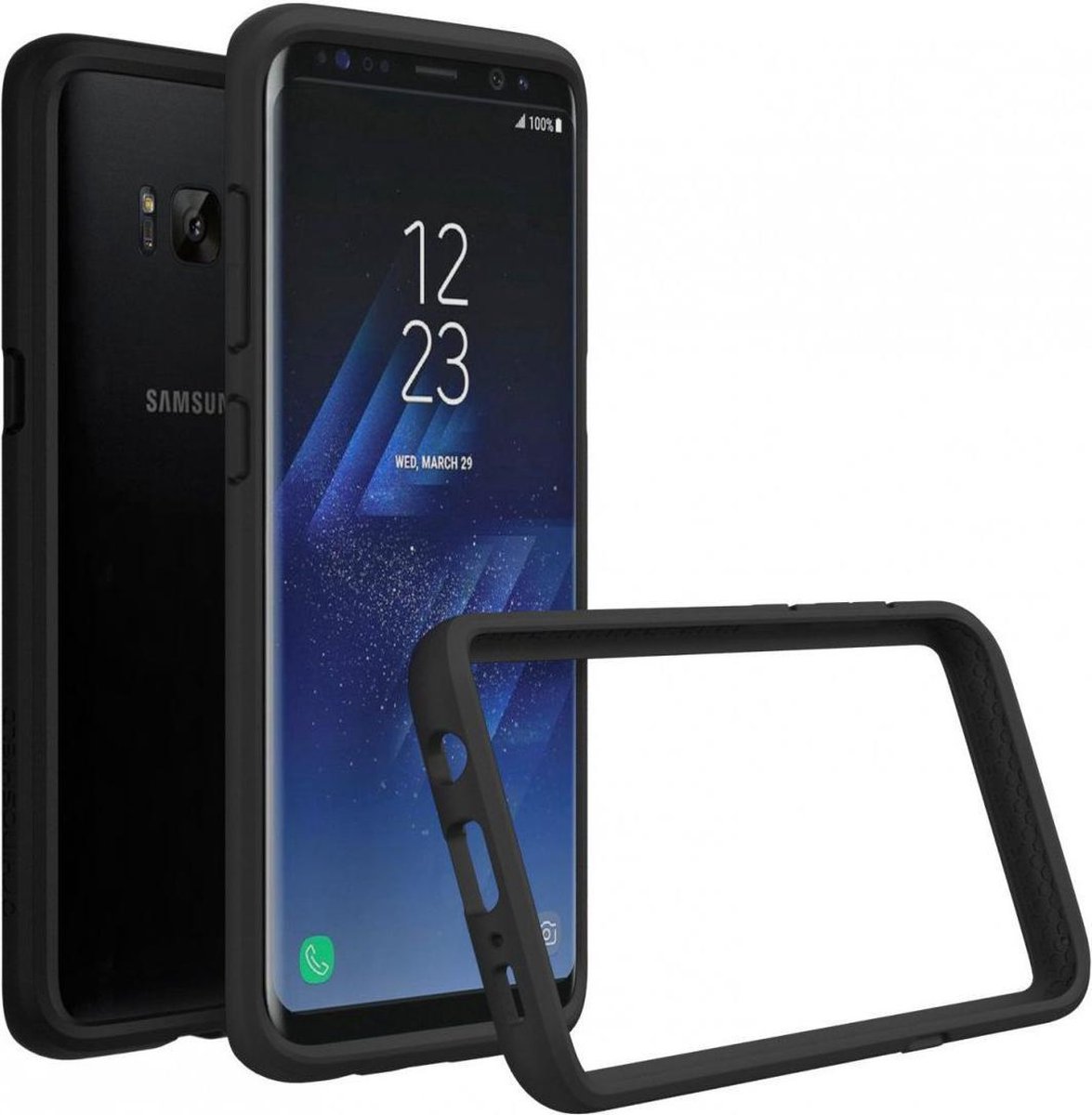 Samsung Galaxy S8 Plus Hoesje - Rhinoshield - CrashGuard Serie - Hard Kunststof Backcover - Zwart - Hoesje Geschikt Voor Samsung Galaxy S8 Plus