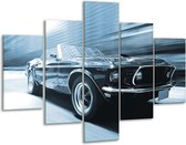 Peinture sur verre Auto, Mustang | Bleu blanc | 100x70cm 5Liège | Tirage photo sur verre |  F006382
