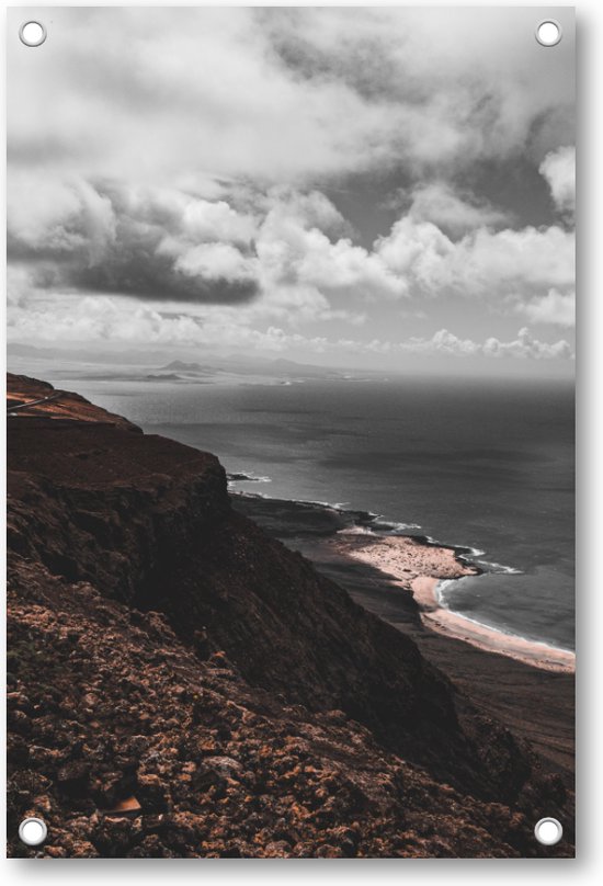 Kust met wolken - Lanzarote - Tuinposter