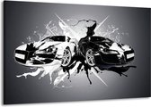 Schilderij Op Canvas - Groot -  Audi, Auto - Zwart, Wit, Grijs - 140x90cm 1Luik - GroepArt 6000+ Schilderijen Woonkamer - Schilderijhaakjes Gratis