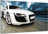 Schilderij Op Canvas Audi, Auto - Wit, Blauw - 120x70cm 1Luik - Foto Op Canvas - GroepArt 6000+ Schilderijen 0p Canvas Art Collectie - Wanddecoratie - Woonkamer - Slaapkamer - Canvas Print
