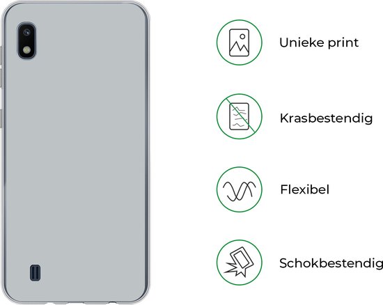 Telefoonhoesje Geschikt voor Samsung Galaxy A10 hoesje - Interieur - Grijs - Licht - Siliconen Telefoonhoesje Telefoonhoesje