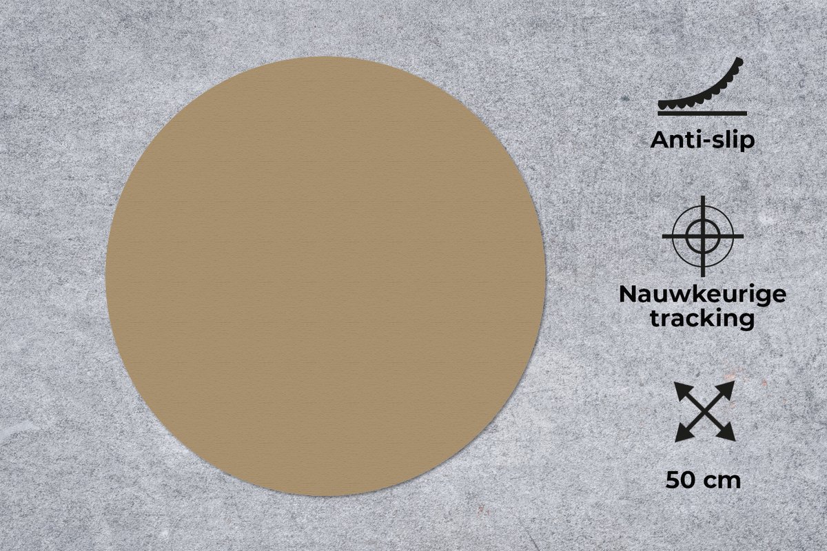 Muismat rond 50x50 cm - Mousepad Palet - Beige - Interieur - Ronde muismatten