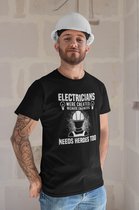 Rick & Rich - T-Shirt Engineers Needs Heroes Too - T-Shirt Electricien - T-Shirt Ingénieur - Chemise Zwart - T-shirt avec imprimé - Chemise à col rond - T-shirt avec citation - T-shirt Homme - T-shirt à col rond - T-shirt taille XL