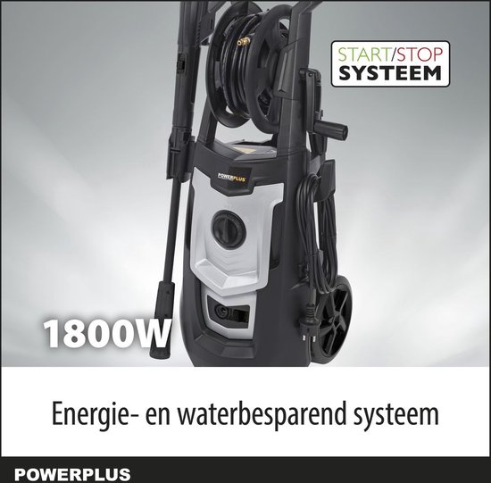 Powerplus POWXG90410 Hogedrukreiniger - 1800W - Max. 140 bar - 420 l/h - Incl. 8m slang, terrasreiniger en accessoires - Reiniger voor auto, fiets en meubelen - Powerplus