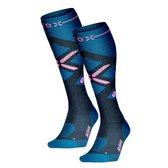 STOX Energy Socks - 2 Pack Skisokken voor Vrouwen - Premium Compressiesokken - Kleur: Zeegroen/Roze - Maat: Small - 2 Paar - Voordeel - Mt 36-38