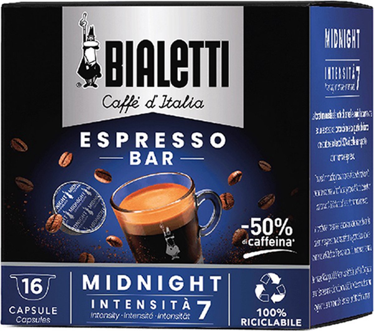 Bialetti Midnight Koffiecapsules - 8 x 16 stuks