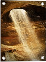 Tuinposter – Kleine Waterval in Grot - 30x40 cm Foto op Tuinposter (wanddecoratie voor buiten en binnen)