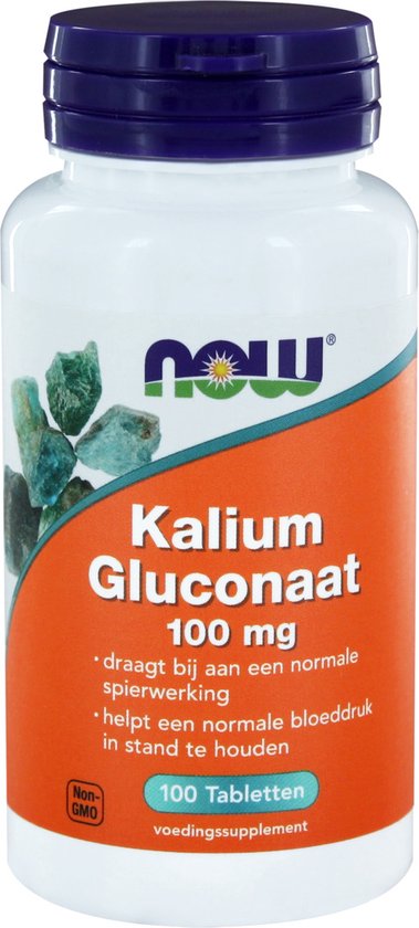Now Foods - Kalium Gluconaat (Potassium Gluconate) - 99 mg Kalium per Tablet - 100 tabletten - Now Foods