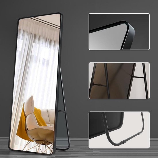 Fragix Boston Passpiegel Ovaal - Zwart - Metaal - 130x40 kopen? Shop