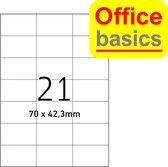Etiket Office Basics - A4 - 70x42,3 mm - 100 vel met 21 etiketten