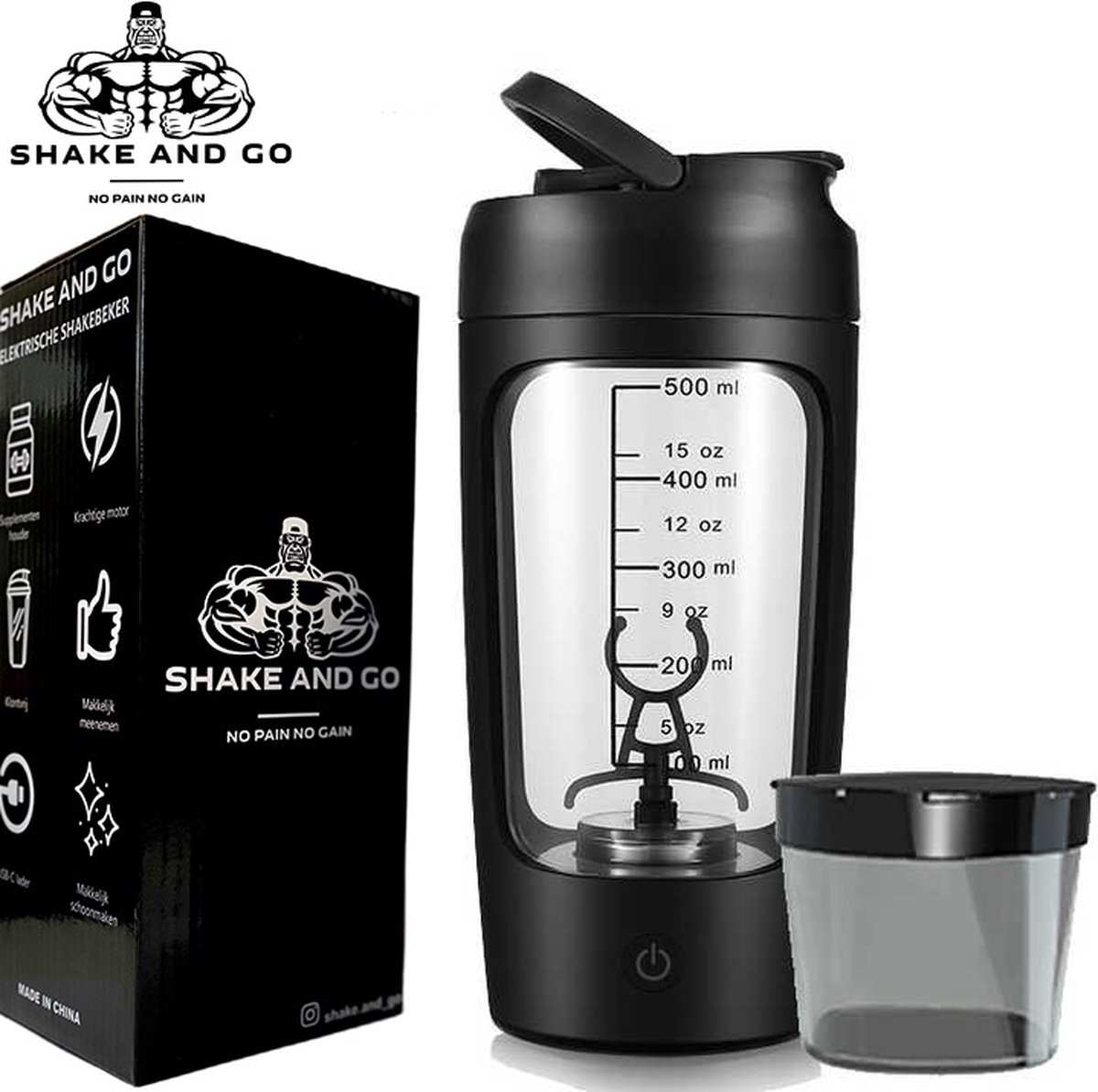 SHAKE AND GO® Elektrische Shakebeker Met Supplementen Doosje Met