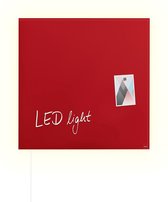 Sigel glasmagneetbord - Artverum - LED - 48x48cm - rood - SI-GL402