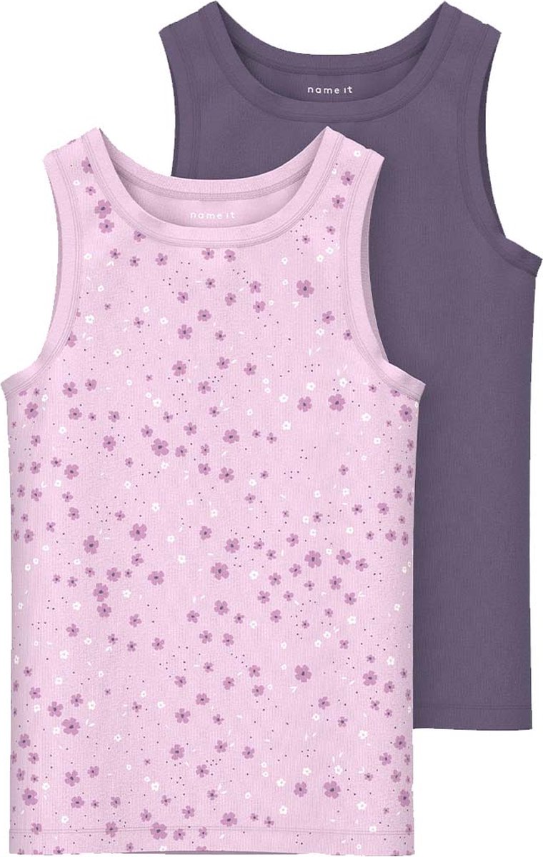 NAME IT NMFTANK TOP 2P WINSOME FLOWER NOOS Meisjes Ondergoed - Maat 92