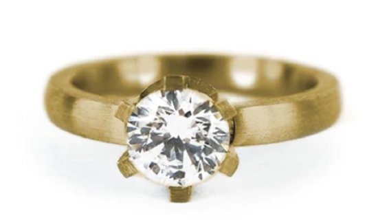 Schitterende 14 Karaat Vergulde Ring met Zirkonia 19.00 mm. (maat 60)| Verloving |Aanzoeksring| Goud