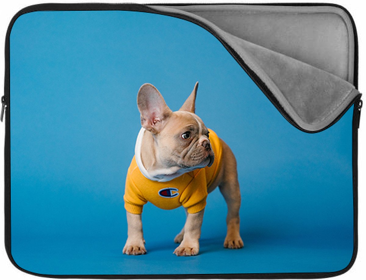 Laptophoes 17 inch | Bulldog | Zachte binnenkant | Luxe Laptophoes | Kwaliteit Laptophoes met foto