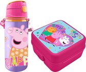 Peppa Pig lunchbox set voor kinderen - 2-delig - roze - kunststof