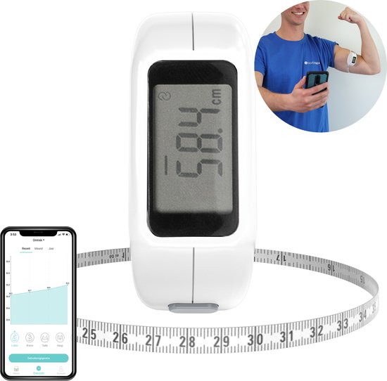 Silvergear meetlint lichaam - omtrekmeter - body mass tape - slimme omvangmeter met app - rolmaat