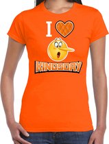 Bellatio Decorations oranje Koningsdag t-shirt - I love kingsday - dames XXL