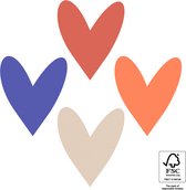 Geboorte - Huwelijk - Sluitsticker - Sluitzegel Harten Holland - 4 assorti – Rood - Beige - Blauw - Oranje - Koningsdag | Hart - Hartjes - Stickers | Envelop sticker - Geboorte kaart | Cadeau | HOP - Traktatie - Toeristen | DH collection