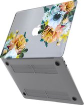 Hoes MacBook Air 13 Stevige Bescherming, Bloemen Design – Zwart