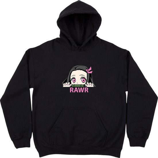 Nezuko Rawr hoodie zwart Demon Slayer