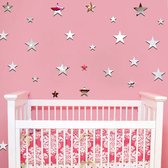 WallWraps® - 50 stuks Stervormige Spiegel - Muurstickers - Plakspiegel - Zelfklevende Spiegels - Wanddecoratie - Muursticker