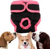 Hondenluier voor teefje/ Loopsheidsbroekje hond voor incontinentie en loopsheid - Luier maat L - zwart/roze